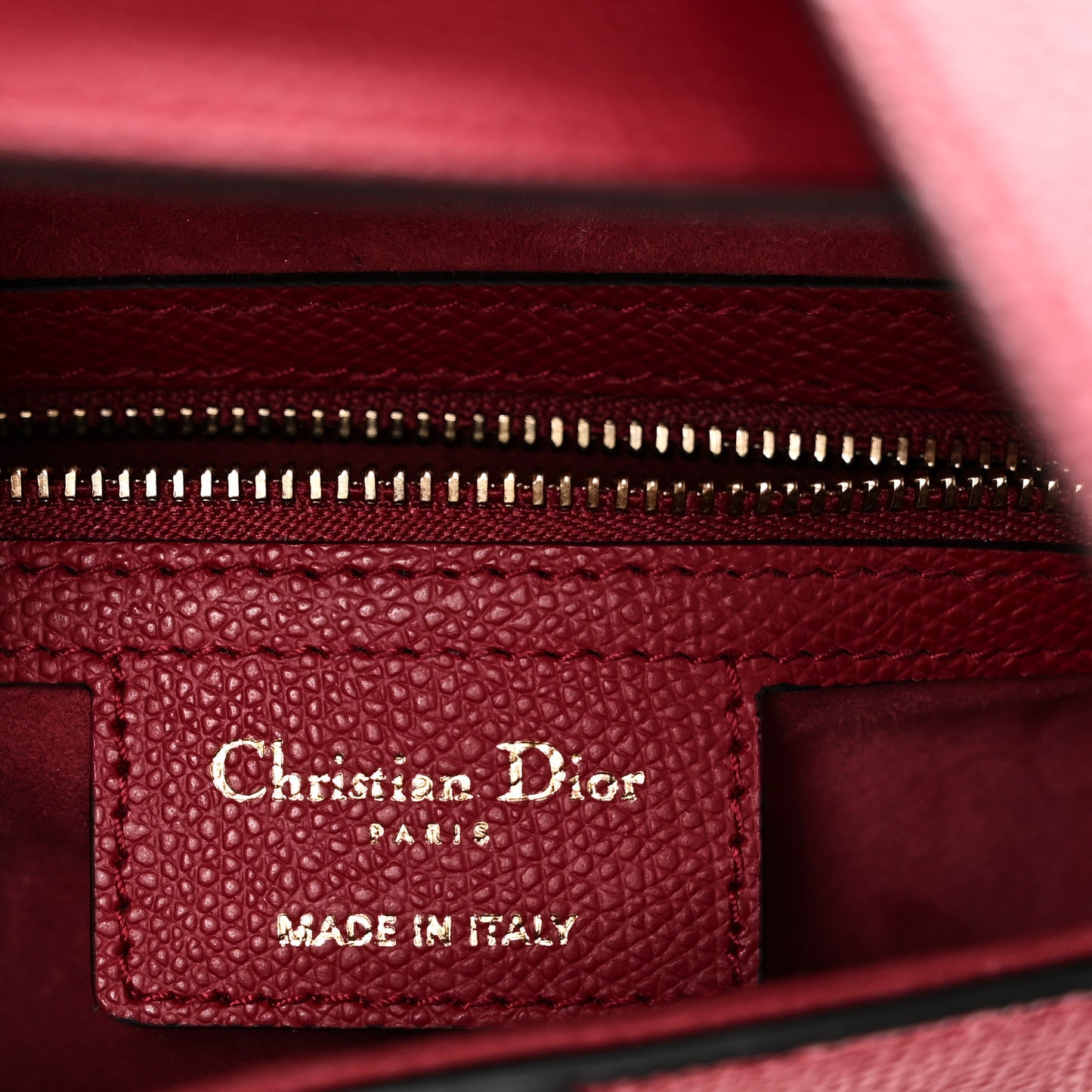 Grained Calfskin Saddle Bag Red