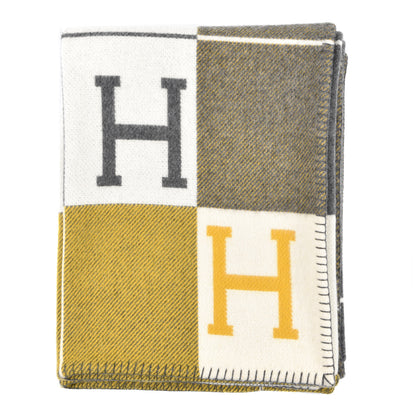 Hermes Wool Cashmere Avalon III Blanket Gris Soleil 1 of 3