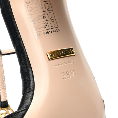 Gucci Nappa Matelasse T-Strap 40mm Sandals 38.5 Black 6 of 8
