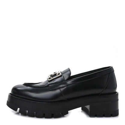 Chanel Calfskin Metal CC Loafers 36 Black 1 of 8