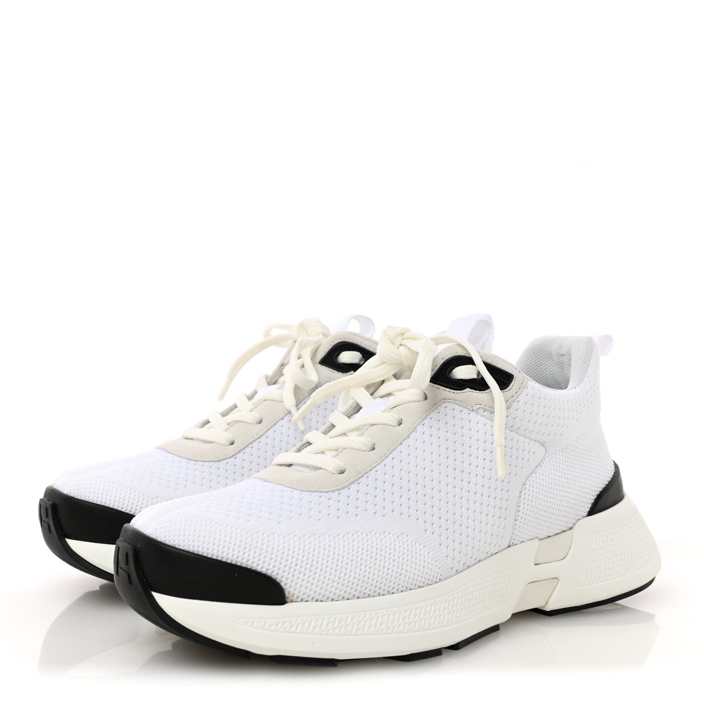 Technical Knit Suede Heros Sneakers 36 White