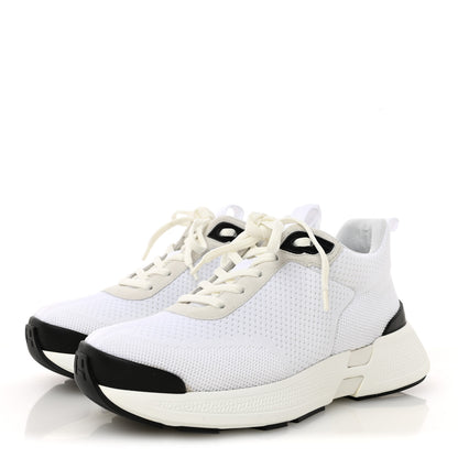 Hermes Technical Knit Suede Heros Sneakers 36 White 4 of 11