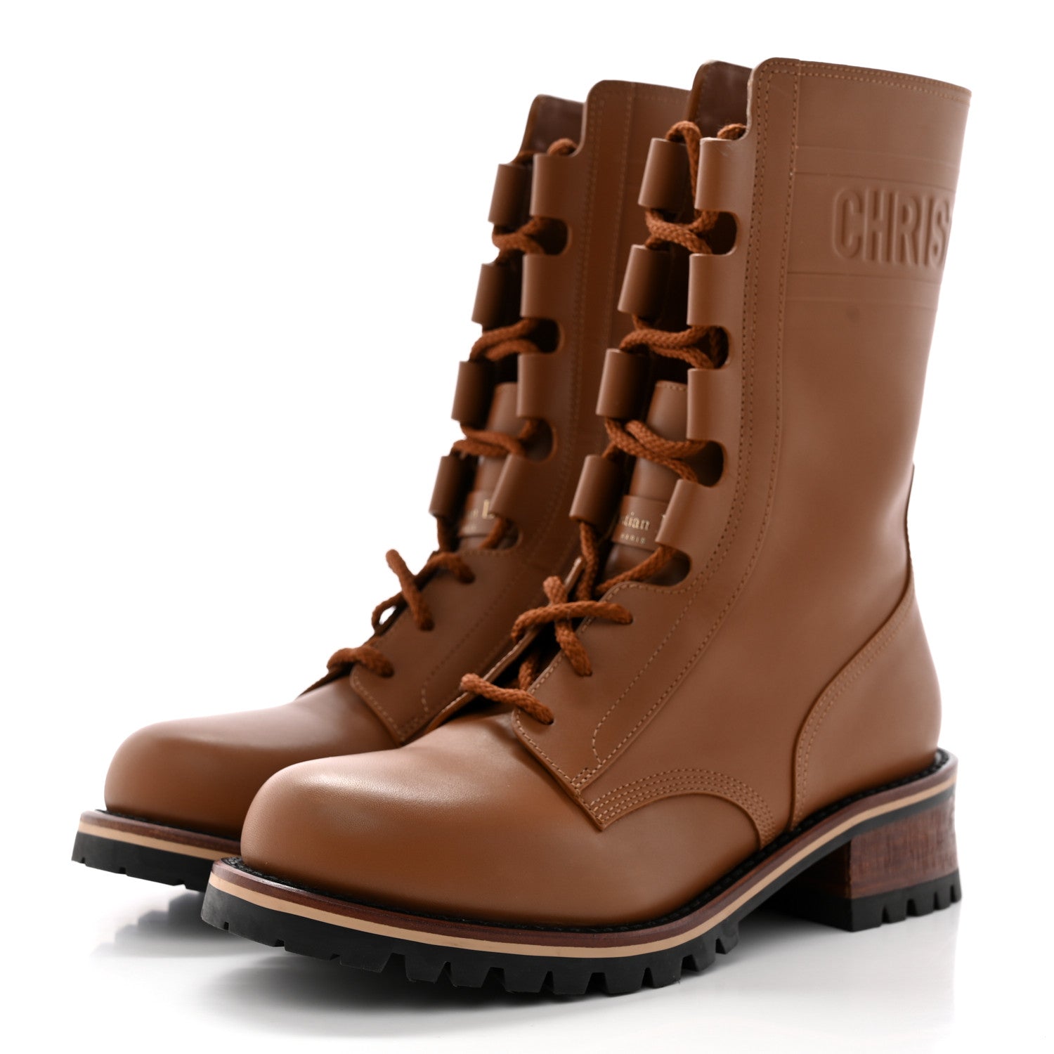 Christian Dior Calfskin Dior Quest 35mm Hiking Boots 38 Golden Saddle 3 of 12