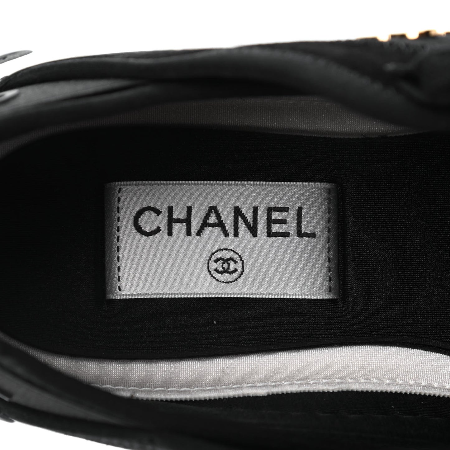 Velvet Calfskin Mixed Fibers CC Sneakers 40 Black