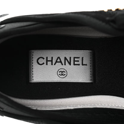 Chanel Velvet Calfskin Mixed Fibers CC Sneakers 40 Black 7 of 9
