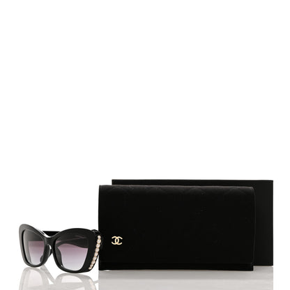 Chanel Acetate Pearl Cat Eye CC Sunglasses 5481-H Black 8 of 8