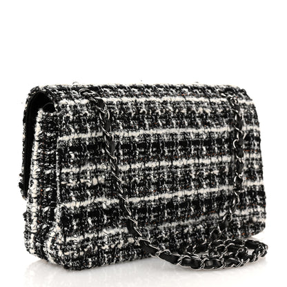 Chanel Tweed Quilted Medium Double Flap Black 3 of 12