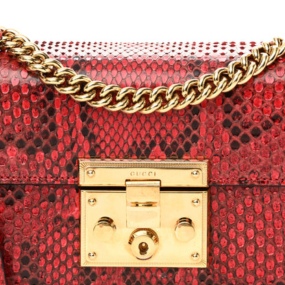 Gucci Snakeskin Small Padlock Shoulder Bag Red 6 of 7