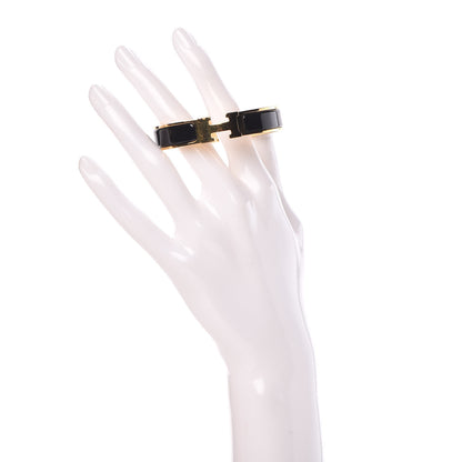 Hermes Enamel Narrow Clic Clac H Bracelet PM Black 2 of 5