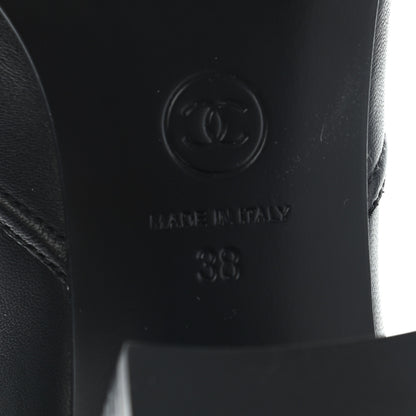 Chanel Lambskin Goatskin Cap Toe Boots 38 Black 8 of 9