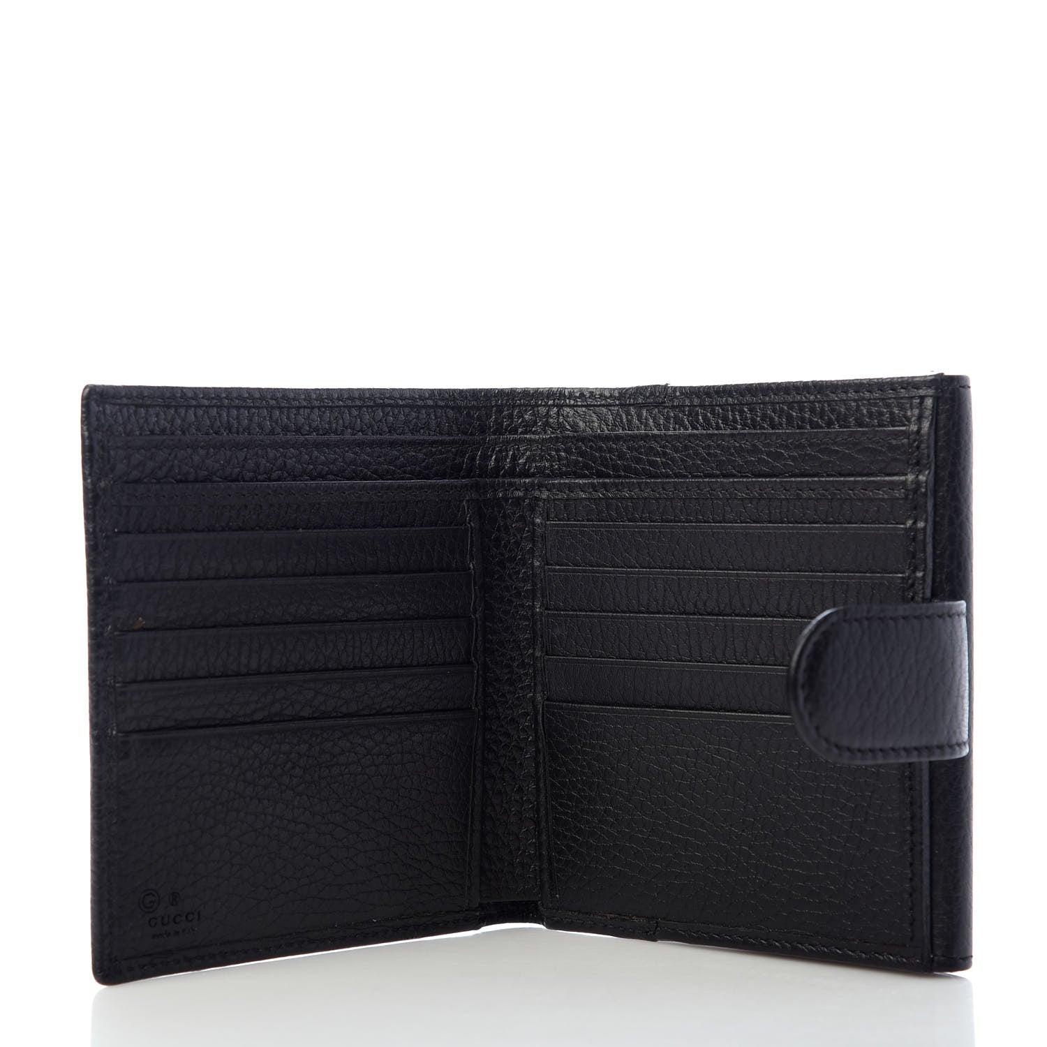 Gucci Dollar Calfskin Interlocking G French Wallet Black 5 of 7