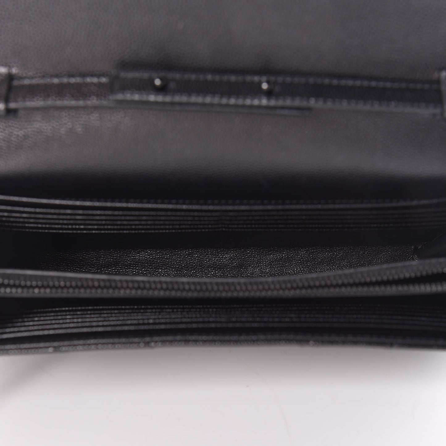 Grain De Poudre Matelasse Chevron Monogram Chain Wallet Black