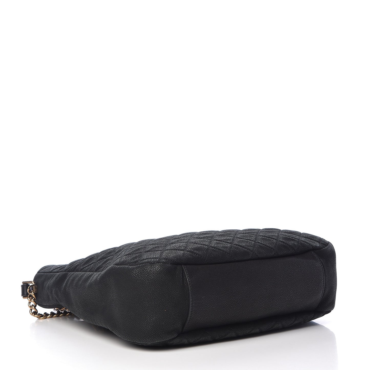 Iridescent Caviar Quilted Country Chic Hobo Black