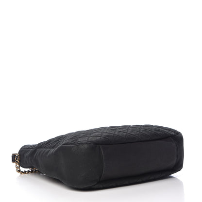 Chanel Iridescent Caviar Quilted Country Chic Hobo Black 4 of 11