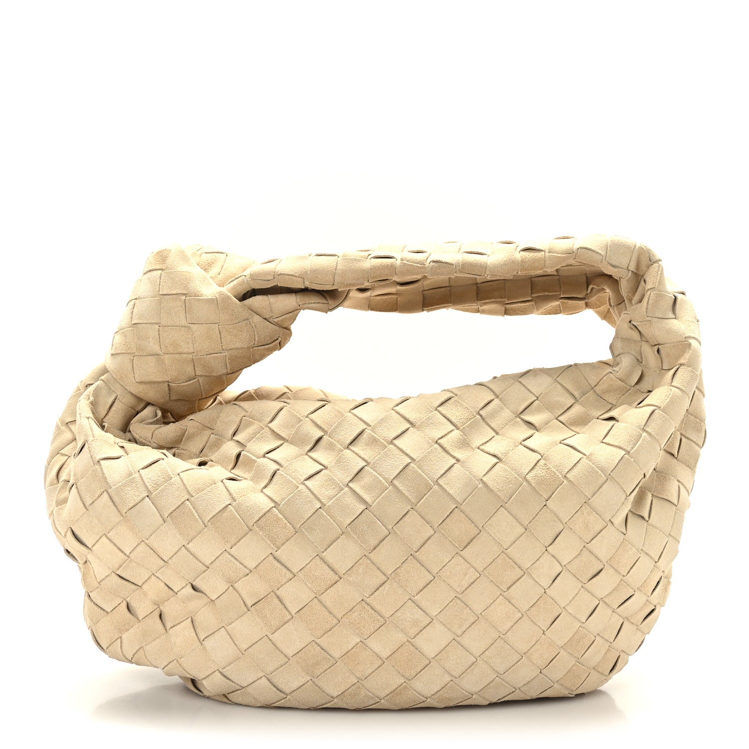 Bottega Veneta Suede Calfskin Intrecciato Teen Jodie Hobo Taupe 1 of 9