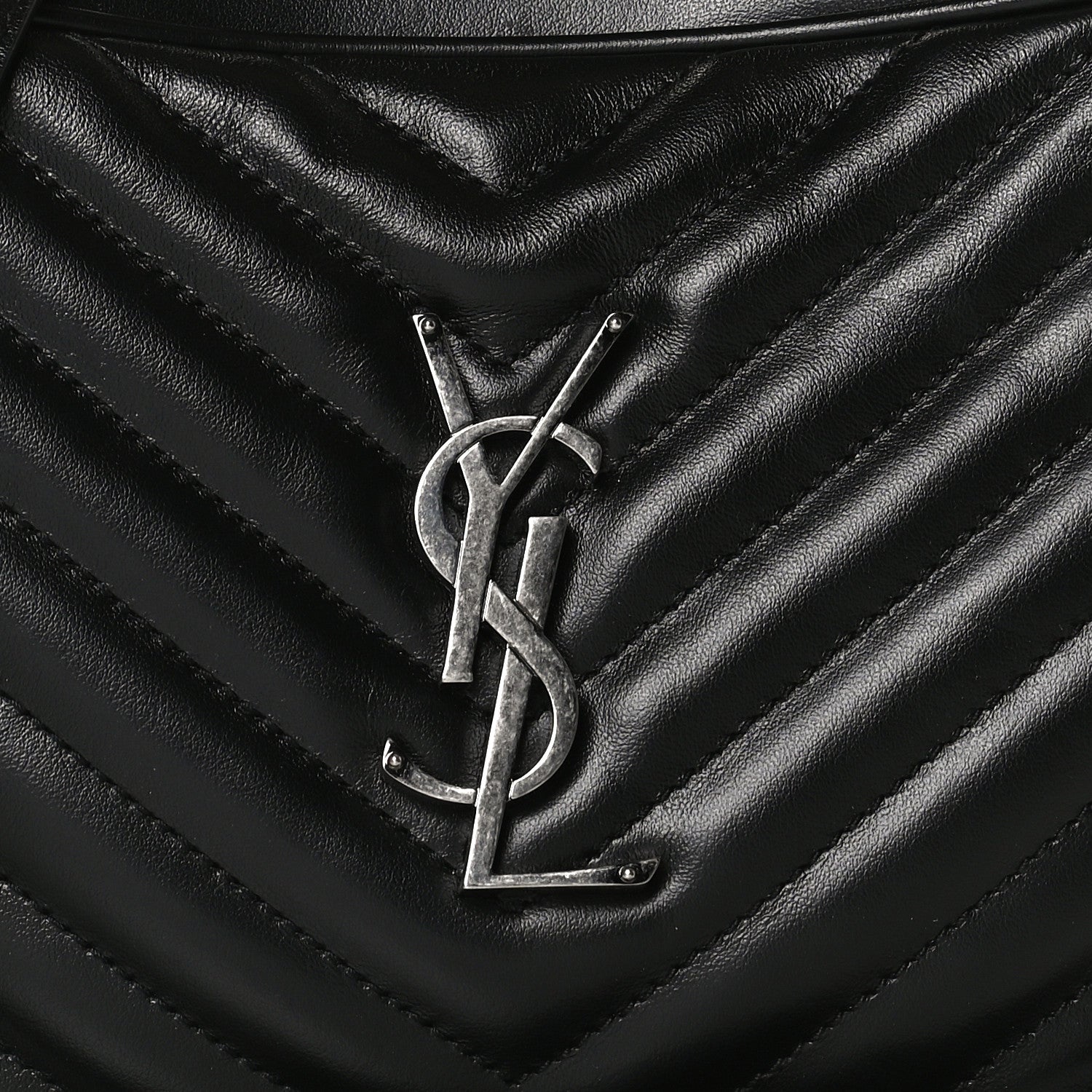 Saint Laurent Calfskin Matelasse Monogram Lou Camera Bag Black 8 of 13