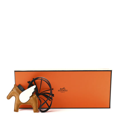 Hermes Milo Lambskin Grigri Rodeo Pegase Horse Bag Charm PM Sesame Black Nata 5 of 5