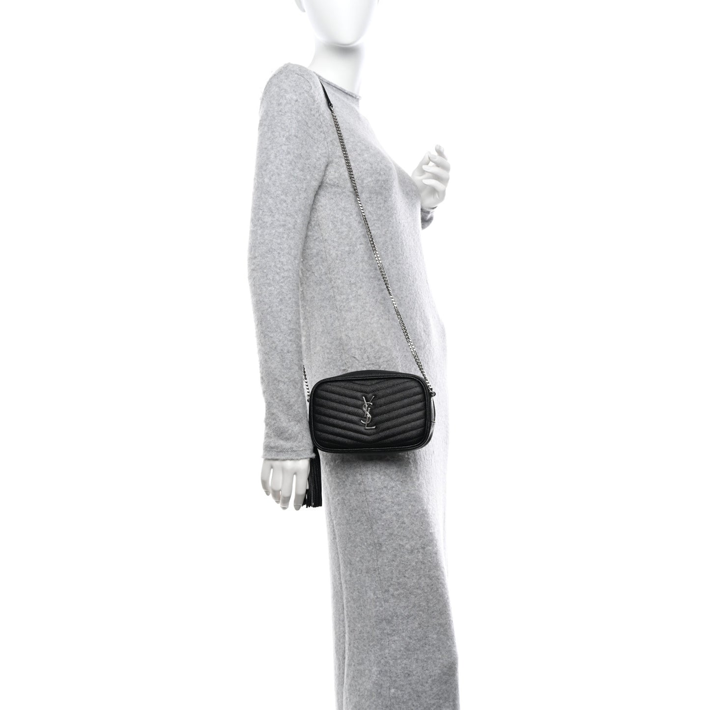 Grain De Poudre Matelasse Monogram Mini Lou Camera Bag Black