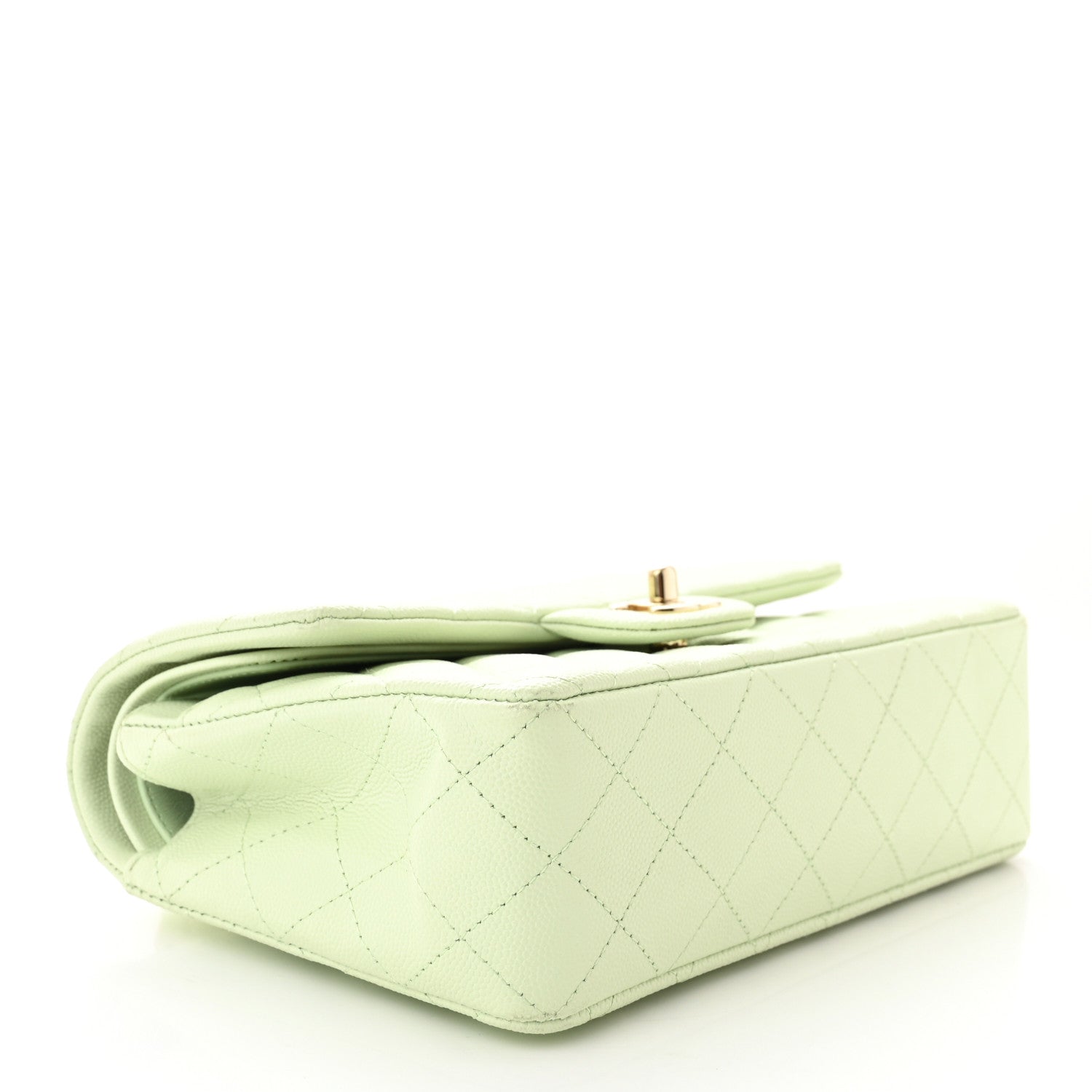 Chanel Caviar Quilted Small Double Flap Light Green 4 of 11