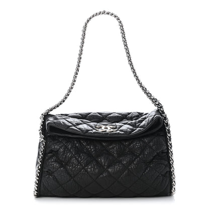 Chanel Washed Lambskin Chain Around Hobo Black 1 of 9