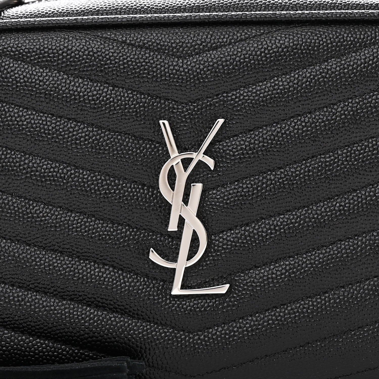 Saint Laurent Grain De Poudre Matelasse Monogram Mini Lou Camera Bag Black 8 of 11