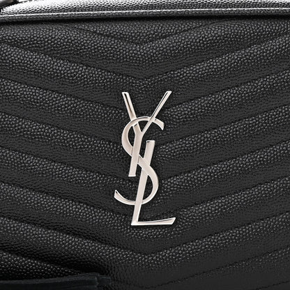 Saint Laurent Grain De Poudre Matelasse Monogram Mini Lou Camera Bag Black 8 of 11