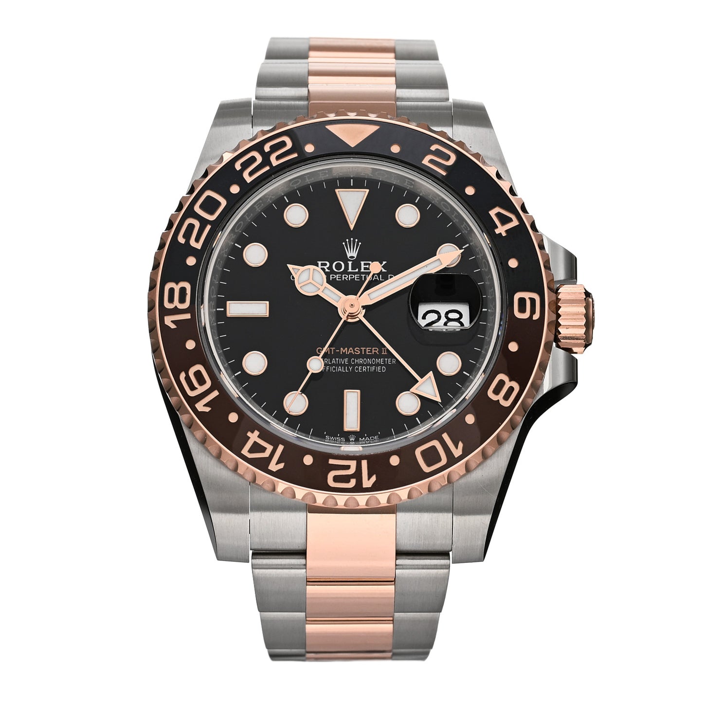 Stainless Steel 18K Everose Gold 40mm GMT-Master II Root Beer Watch 126711CHNR