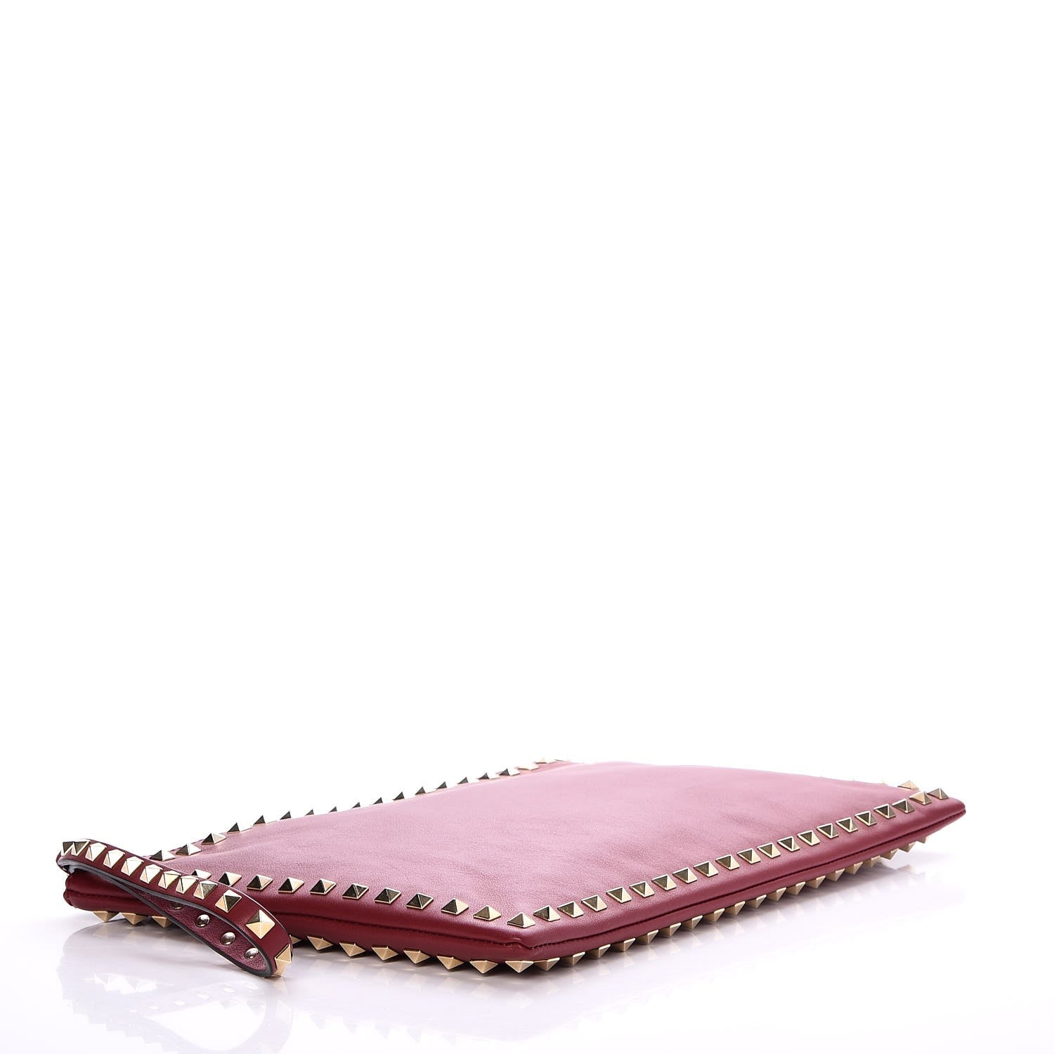 Valentino Garavani Vitello Large Rockstud Zip Wristlet Pouch Rosso Valentino 4 of 8