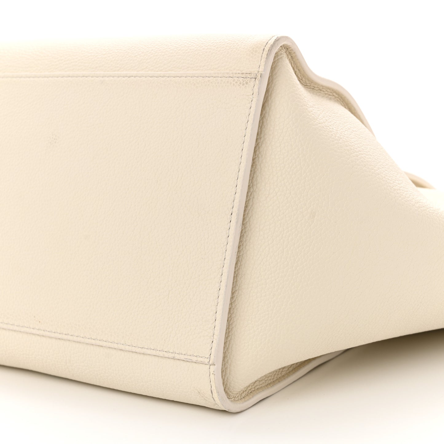 Grained Polyurethane Large Tara Tote Bag Chalk