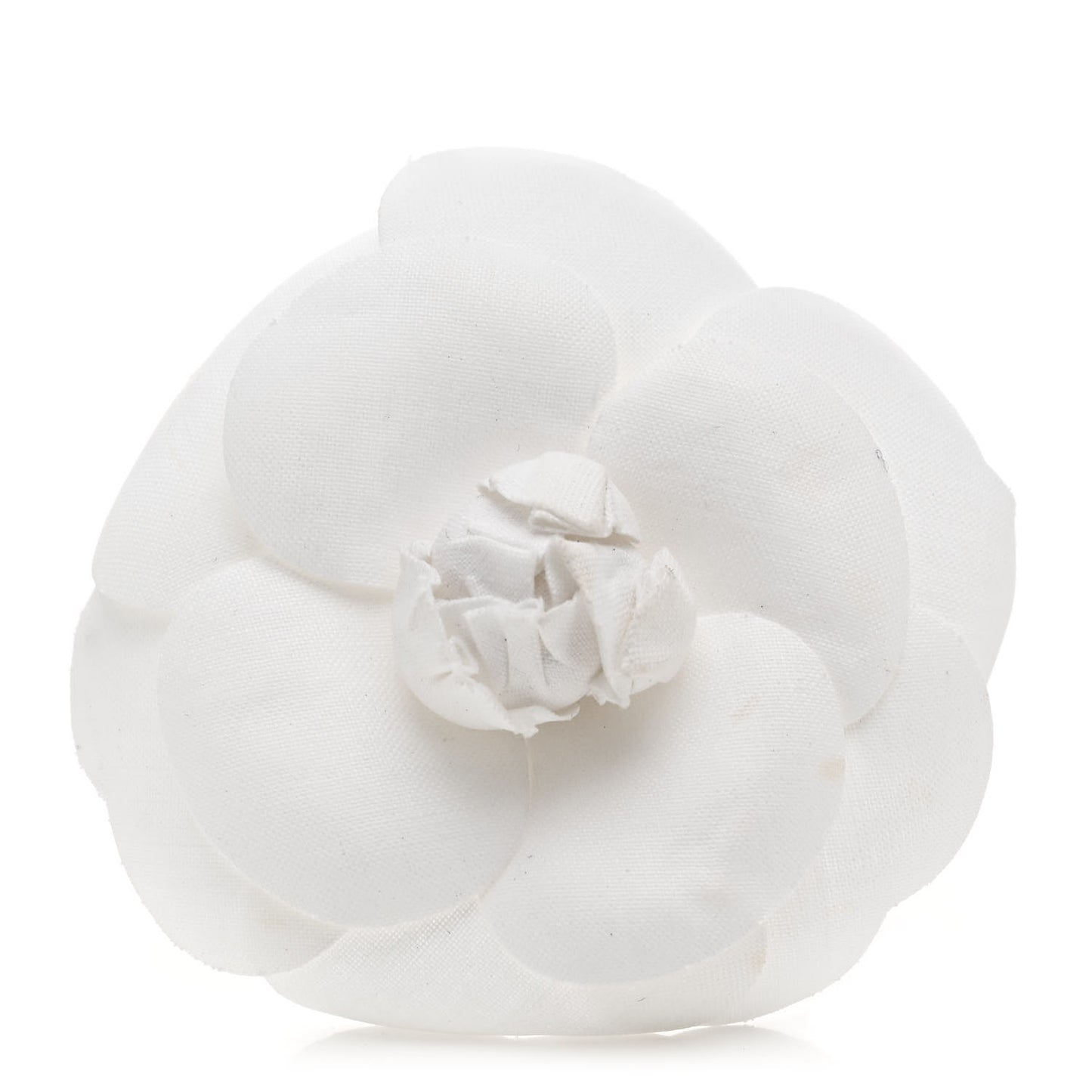 Canvas Camellia Pin Brooch Ivory