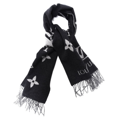 Louis Vuitton Cashmere Monogram Reykjavik Scarf Black 1 of 3