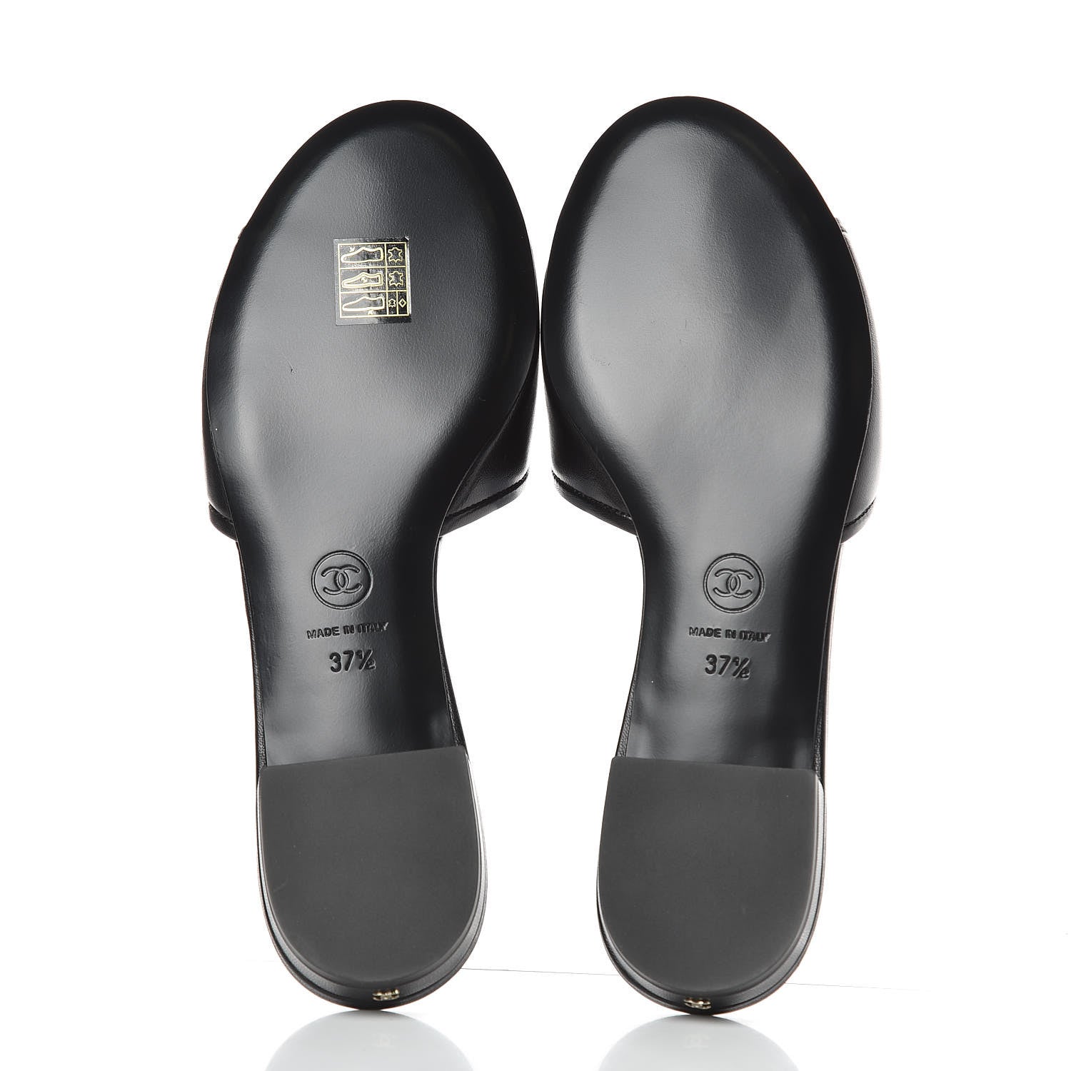 Chanel Lambskin Camellia Sandal Mules 37.5 Black 5 of 9