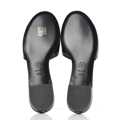 Chanel Lambskin Camellia Sandal Mules 37.5 Black 5 of 9