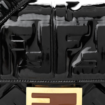 Fendi Patent FF 1974 Embossed Baguette Black 8 of 12