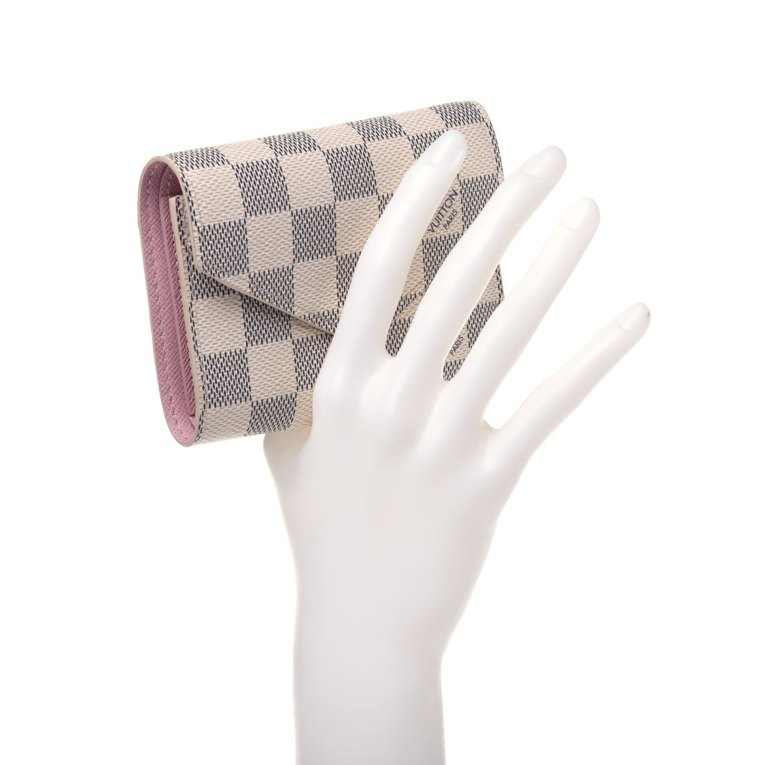 Louis Vuitton Damier Azur Victorine Wallet Rose Ballerine 3 of 19