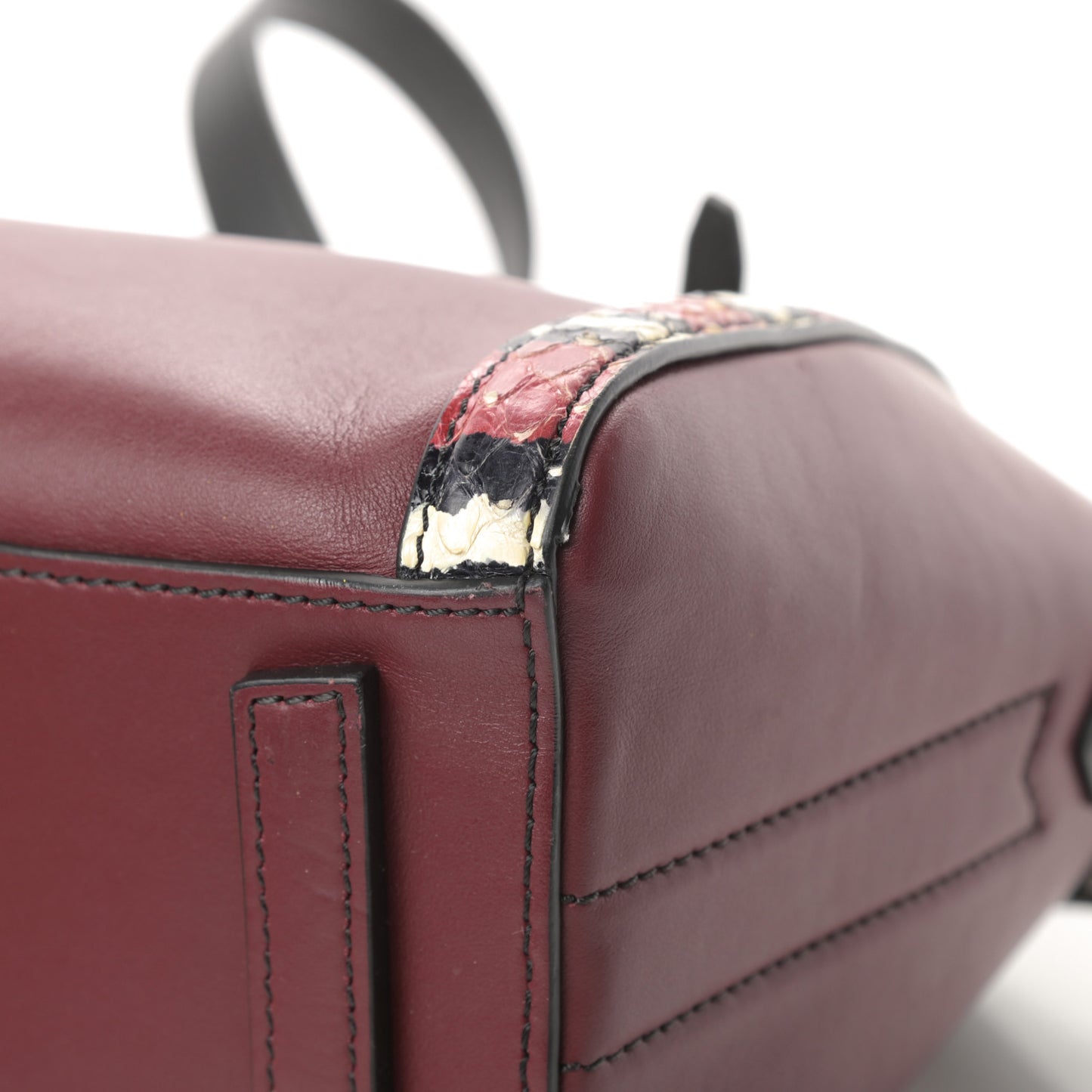 Smooth Calfskin Ayers Mini Bi-Color Antigona Wine Black