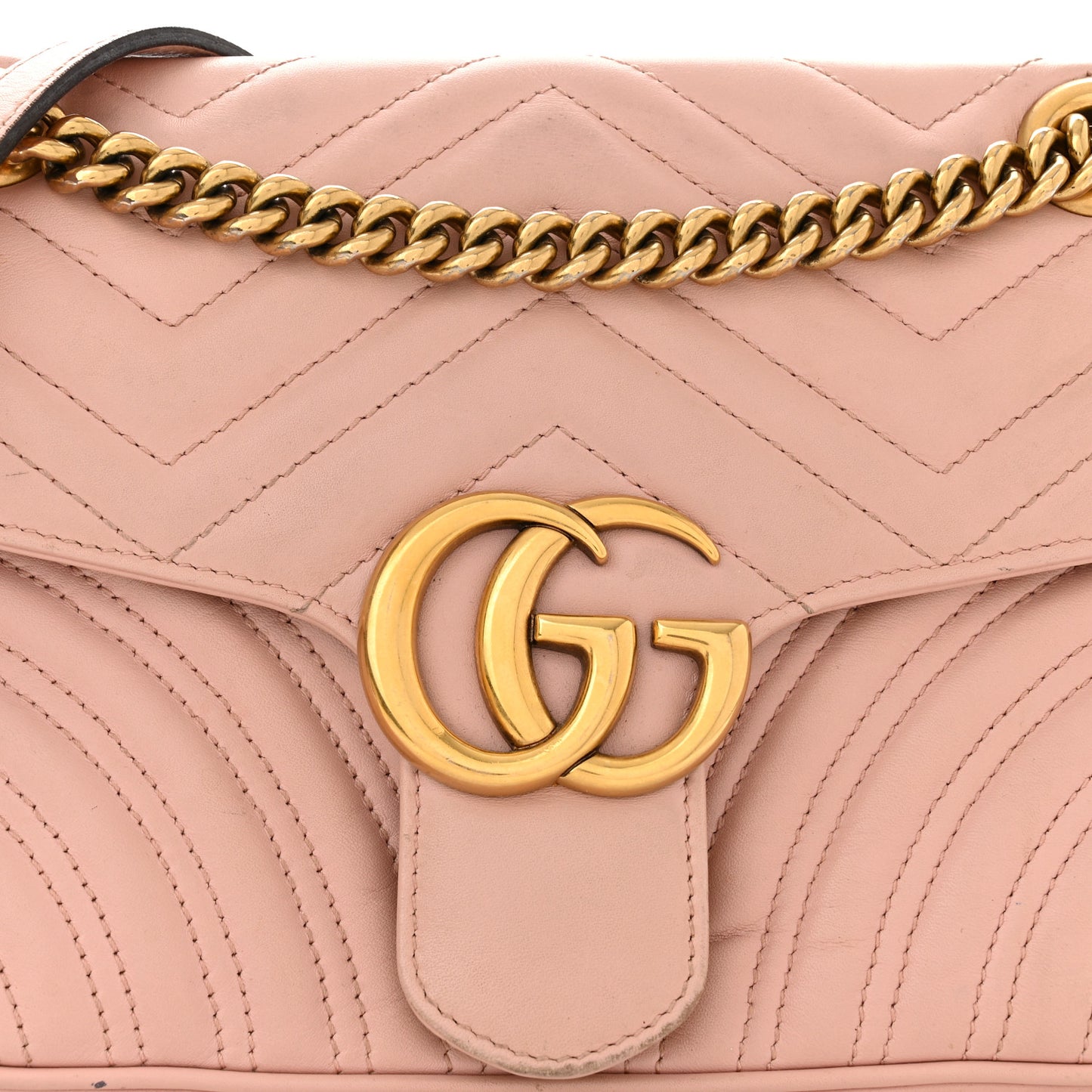Calfskin Matelasse Small GG Marmont Shoulder Bag Perfect Pink