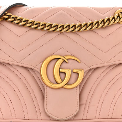 Gucci Calfskin Matelasse Small GG Marmont Shoulder Bag Perfect Pink 8 of 10