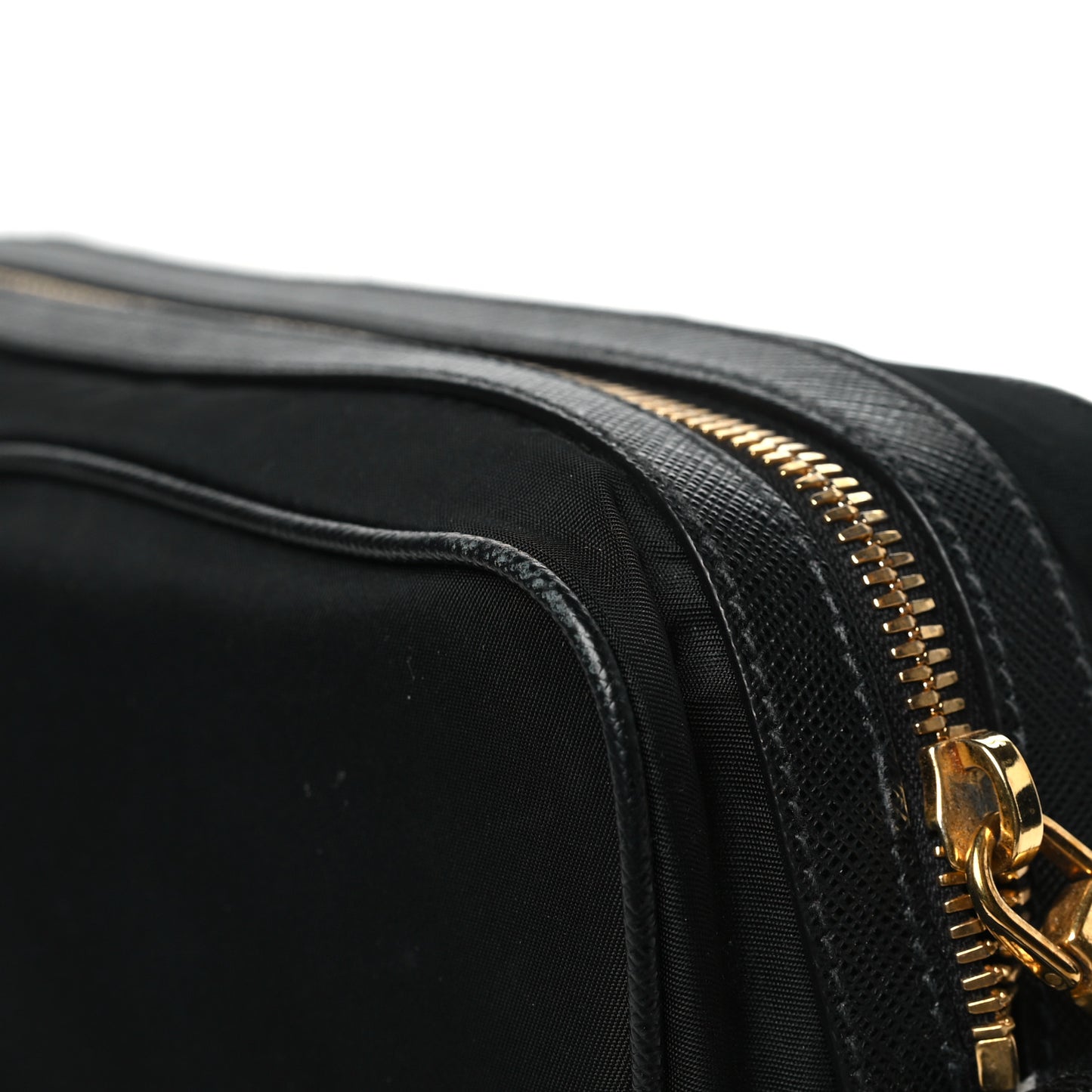 Tessuto Nylon Soft Calf Camera Bag Black