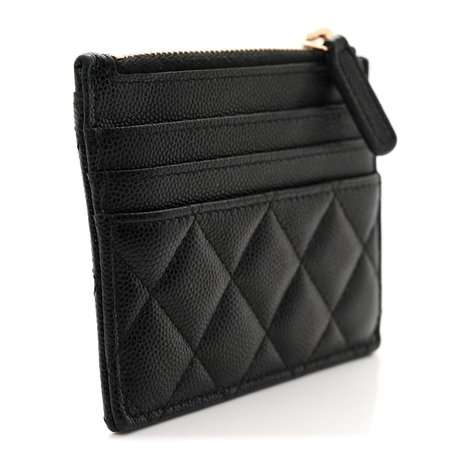 Chanel Caviar Quilted CC Zip Card Holder Black 3 of 9