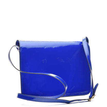 Gucci Patent Large Bright Bit Shoulder Bag Deep Zaffiro 3 of 7