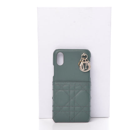 Christian Dior Lambskin Cannage Lady Dior Tech iPhone X XS Case Green 9 of 9