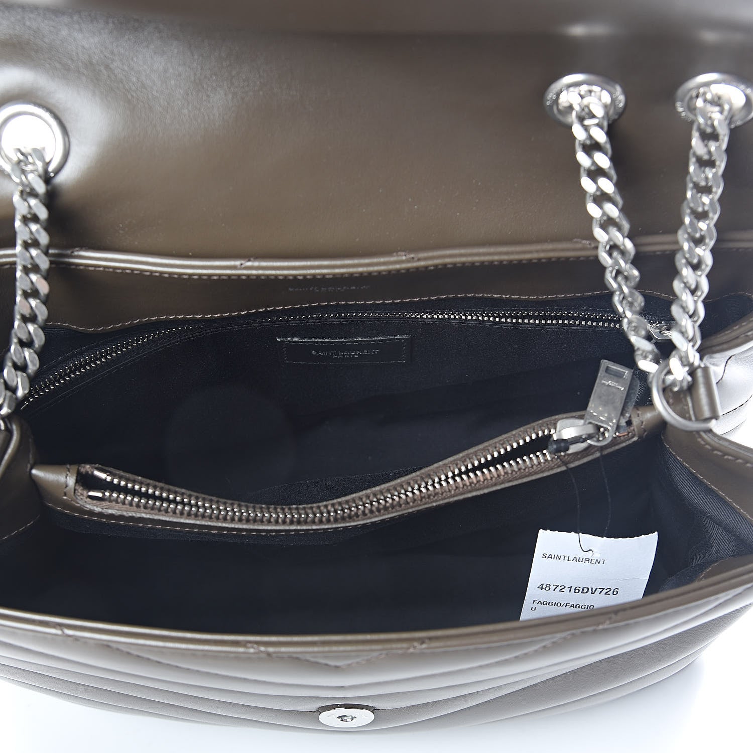Saint Laurent Calfskin Y Quilted Monogram Medium Loulou Chain Satchel Faggio 5 of 9