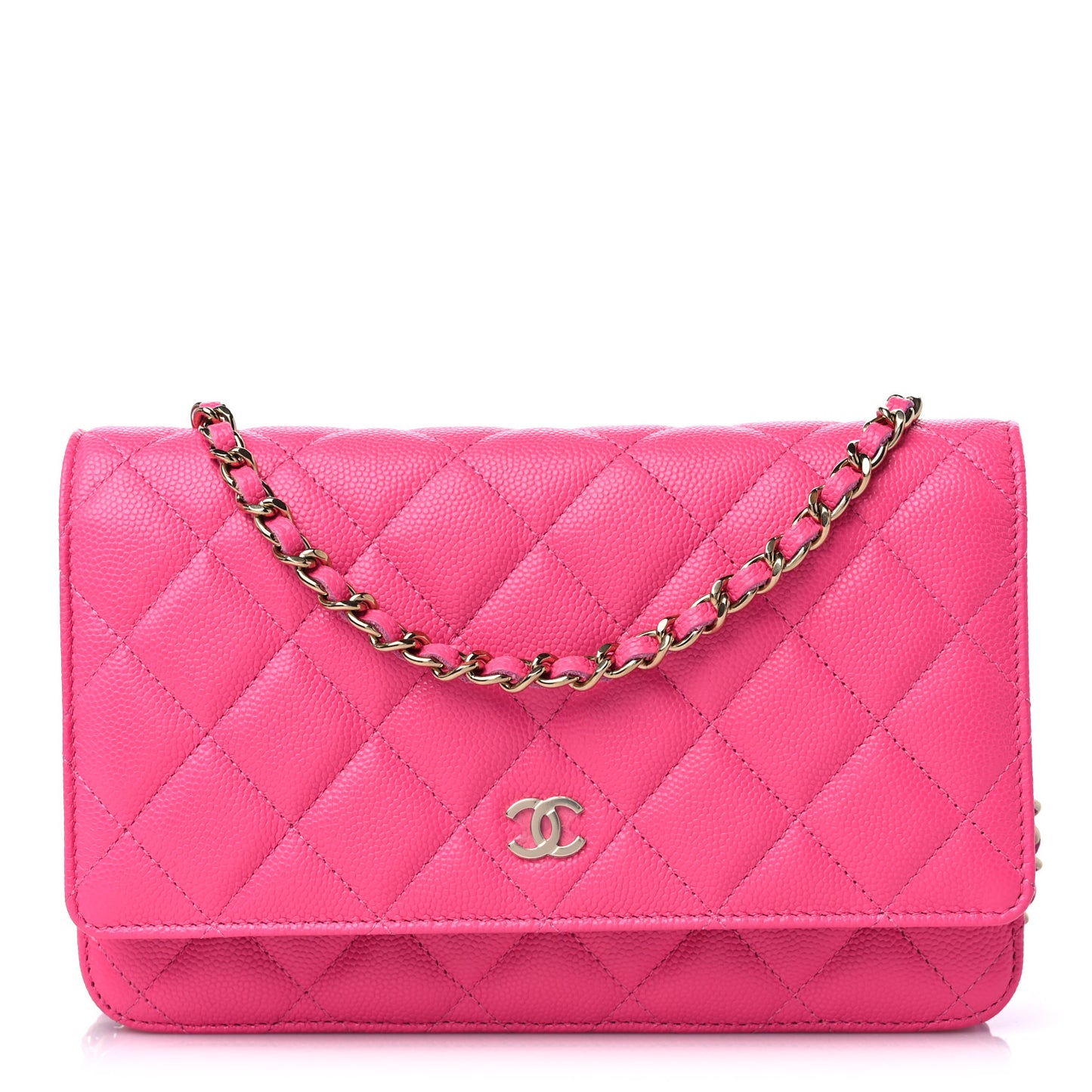 Caviar Quilted Wallet On Chain WOC Rose