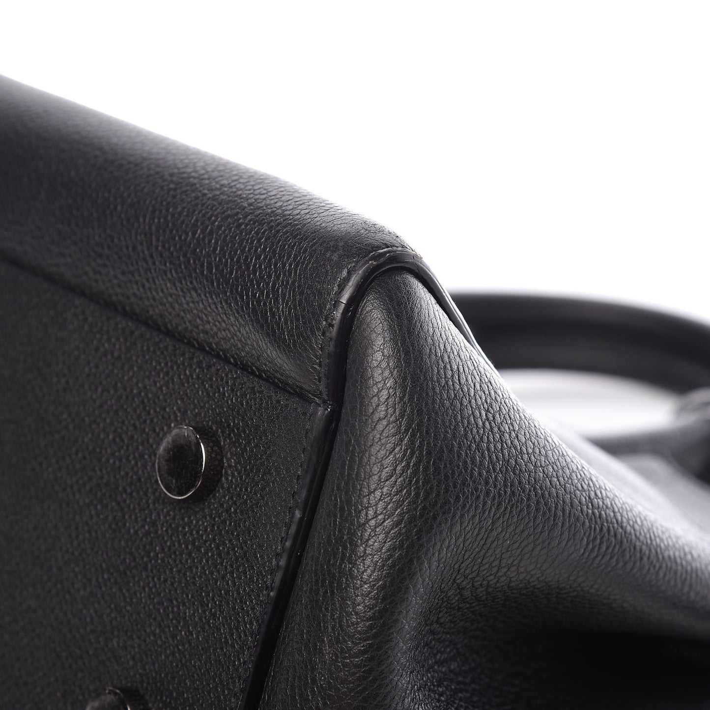Grained Calfskin Small Cabas Rive Gauche Black