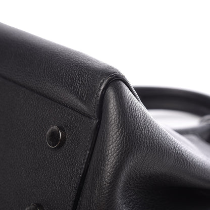 Saint Laurent Grained Calfskin Small Cabas Rive Gauche Black 15 of 17