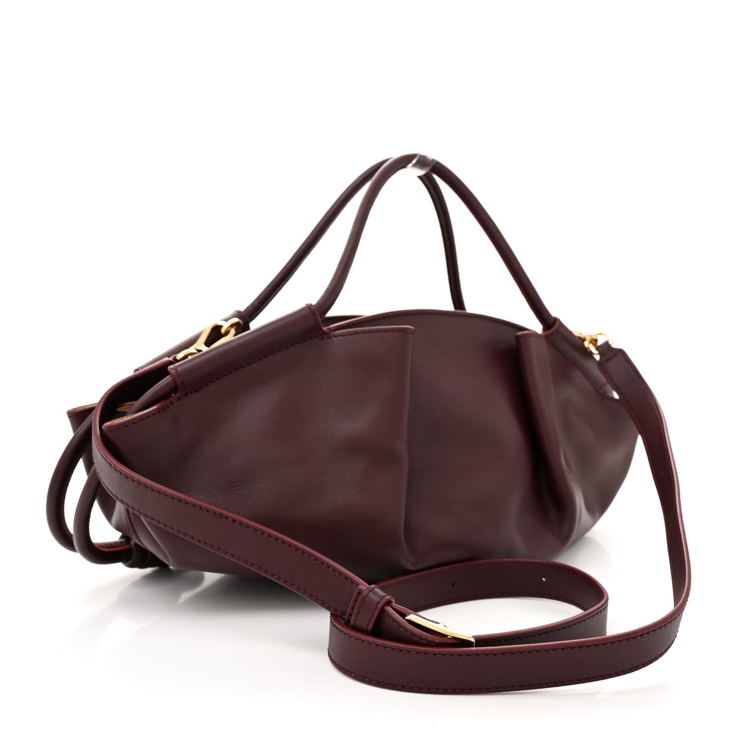 Loewe Shiny Nappa Calfskin Small Paseo Bag Burgundy 3 of 11