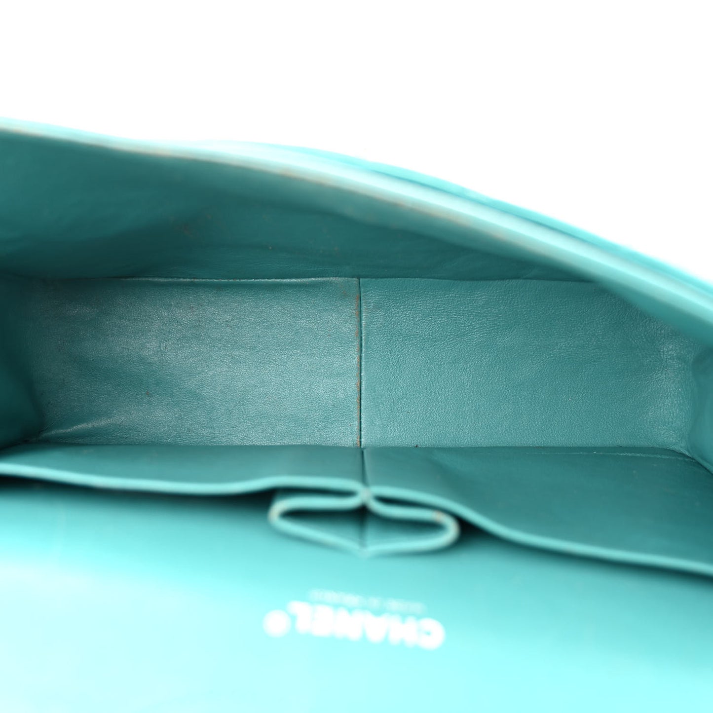 Lambskin Quilted Tri-Color Jumbo Double Flap Navy Blue Green