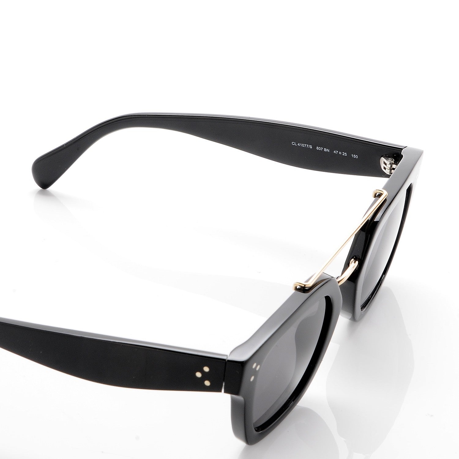 Celine Acetate Bridge Sunglasses CL41077/S Black 6 of 8