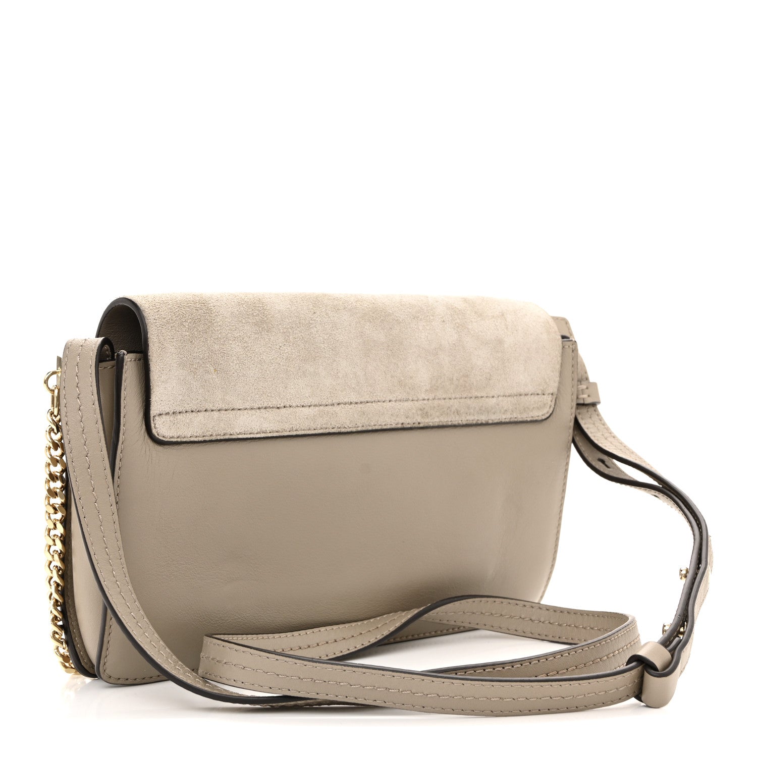 Chloe Suede Calfskin Small Faye Shoulder Bag Motty Grey 3 of 11